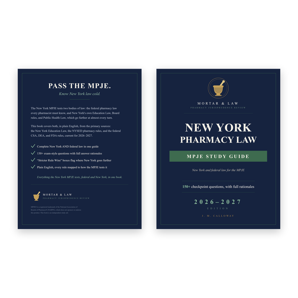 New York Pharmacy Law: A New York MPJE Study Guide 2026-2027